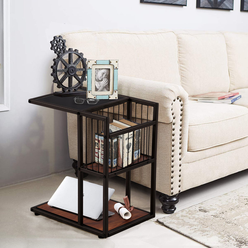 Brayden Studio Ferrin Glass Top End Table with Storage Wayfair